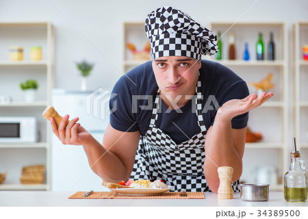 Chef cook cooking a meal breakfast dinner in the 34389500