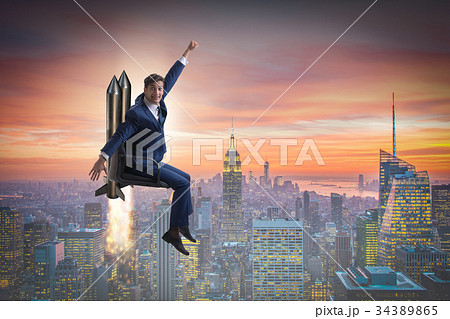 Businessman in career progression concept Businessman in career progression concept 34389865