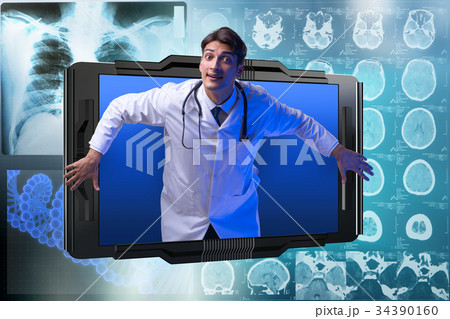 Telemedicine concept with doctor and smartphone 34390160