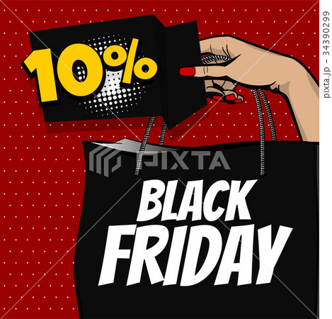 Pop art sale banner hand hold shopper bag 34390299