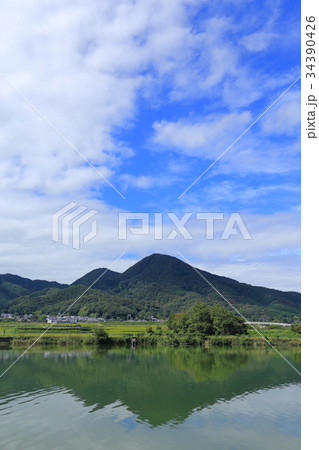 千股池からの二上山 34390426