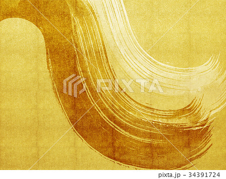 背景-筆-墨-金箔 34391724