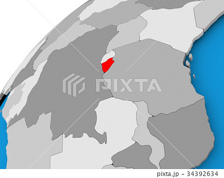 Map of Burundi in red Map of Burundi in red 34392634