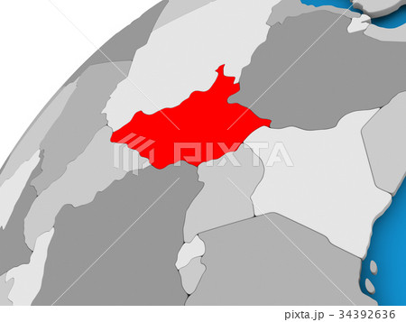 Map of South Sudan in red Map of South Sudan in red 34392636