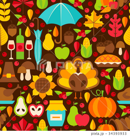 Thanksgiving Holiday Seamless Pattern 34393933