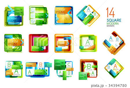 Collection of square modern geometric banners with Collection of square modern geometric banners with 34394780