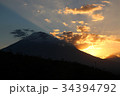 Volcano Gunung Agung in Bali at sunset. 34394792