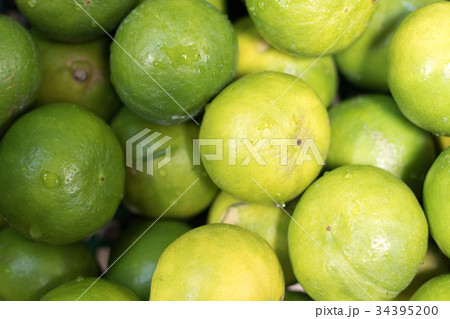 The green limes on the market. 34395200