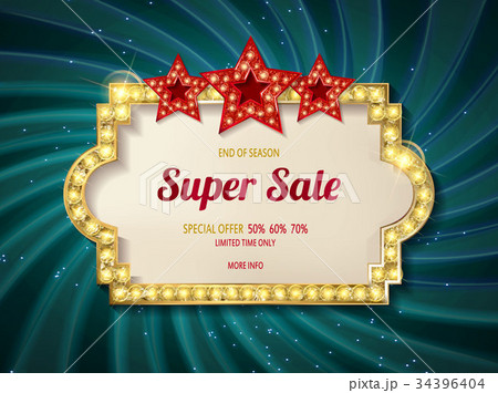 Retro sign with lamp Biggest Sale 34396404