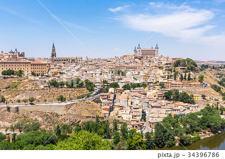 Aerial view of toledo city and alcazar,Spain 34396786