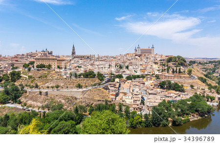 Aerial view of toledo city and alcazar,Spain Aerial view of toledo city and alcazar,Spain 34396789