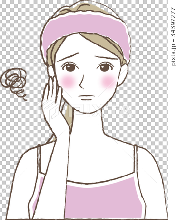 A woman whose face does not float - Stock Illustration [34397277] - PIXTA