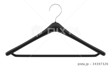 black clothing hanger isolated on white background 34397326