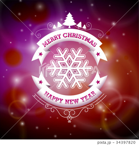 Vector Christmas illustration typographic design Vector Christmas illustration typographic design 34397820
