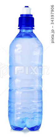 blue water bottles isolated on white background. blue water bottles isolated on white background. 34397906