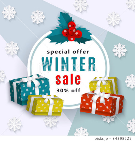 vector winter sale poster template 34398525