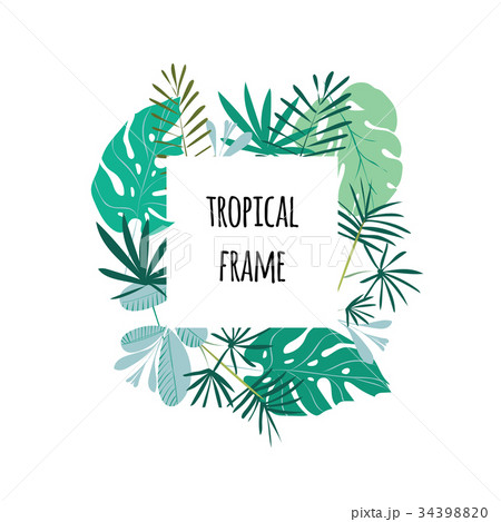 Tropical frame, template with place for text Tropical frame, template with place for text 34398820