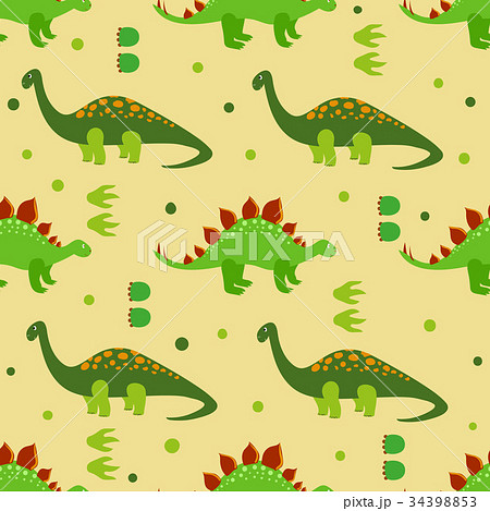 Cute dinosaurs seamless pattern. 34398853