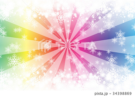 背景素材壁紙 雪の結晶 冬景色 風景 自然 積雪 キラキラ 放射状 集中線 キラキラ 光 光線 輝きのイラスト素材