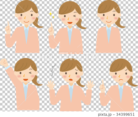 Set of women's emotions Set of women's emotions 34399651