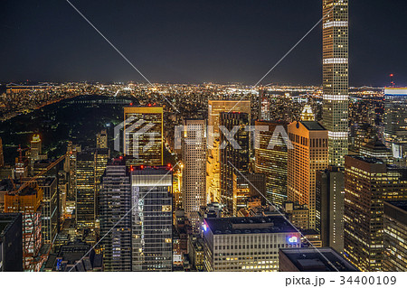 トップ・オブ・ザ・ロック（ロックフェラーセンター展望台）からの夜景２ 34400109