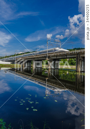 水面を走る新幹線(700系 縦) 34400255