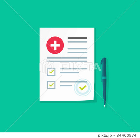 Medical or health insurance document vector 34400974