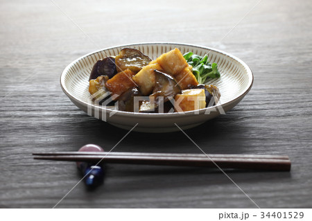 茄子と厚揚げの炒め煮 34401529