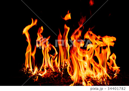 Fire Flame in dark background. 34401782