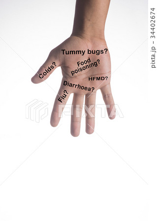 Diseases caused by germ in hand. Wash hand Diseases caused by germ in hand. Wash hand 34402674