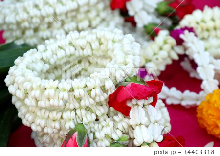 Jasmine garland in market Jasmine garland in market 34403318