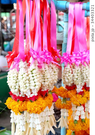 Jasmine garland in market 34403321