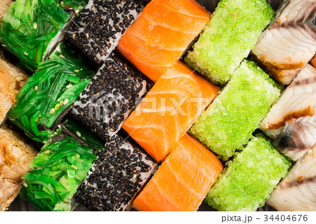 Sushi rolls close up Sushi rolls close up 34404676