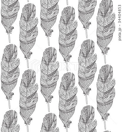 Birds feather tiled pattern. American native sign Birds feather tiled pattern. American native sign 34404853