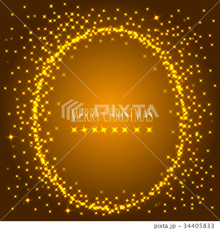 Gold background with round frame from stars Gold background with round frame from stars 34405833