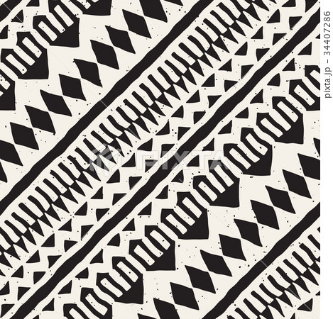 Hand drawn painted seamless pattern. Vector tribal 34407286