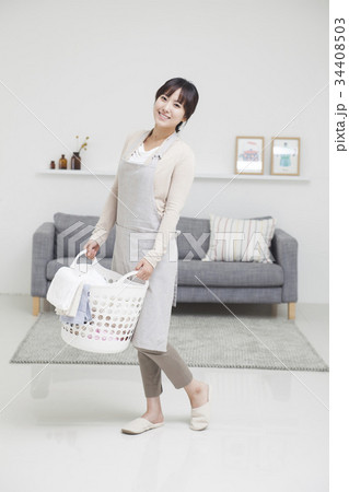 ランドリーバスケット 洗濯かご 主婦 34408503