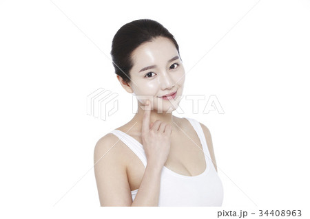 美しさ 団子ヘア 若い女性 34408963