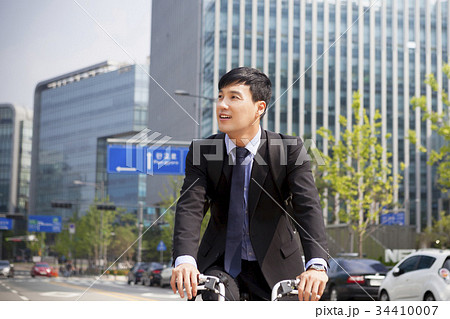 距離 ビジネスマン 自転車 34410007