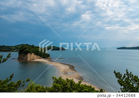 小豆島 潮の満ちてきたエンジェルロード 小豆島 潮の満ちてきたエンジェルロード 34412688