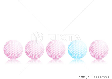 Pastel pink and blue golf ball on white background Pastel pink and blue golf ball on white background 34412994