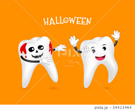 Funny Cute cartoon tooth characters,  34413464