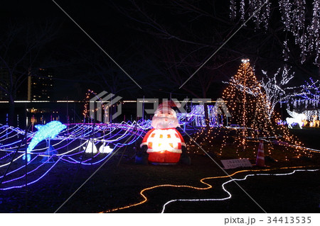 瀬田唐橋公園のイルミネーション 瀬田唐橋公園のイルミネーション 34413535