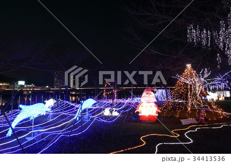 瀬田唐橋公園のイルミネーション 34413536