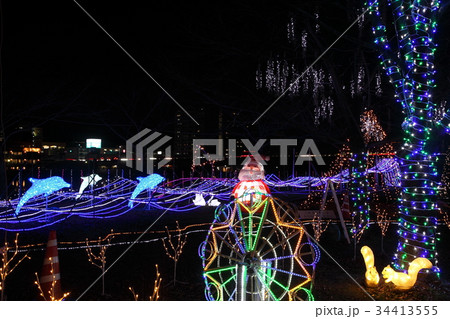瀬田唐橋公園のイルミネーション 34413555
