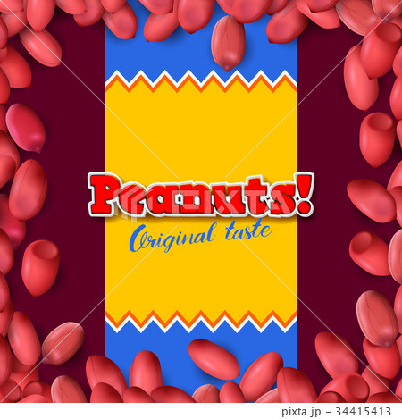 Arachis or peanuts background with red scattered Arachis or peanuts background with red scattered 34415413