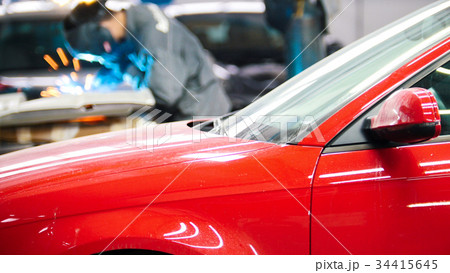 Welding industrial in car service 34415645