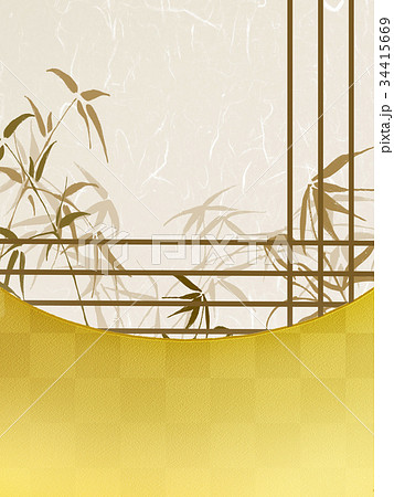 竹 和風 和風素材 和の背景 和柄 市松模様 屏風のイラスト素材