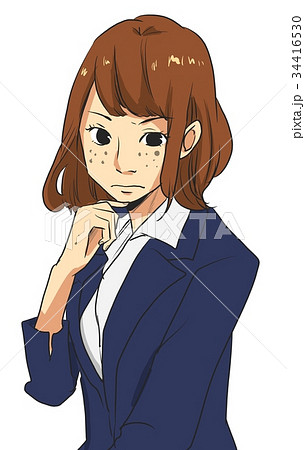 しみ女性のイラスト素材