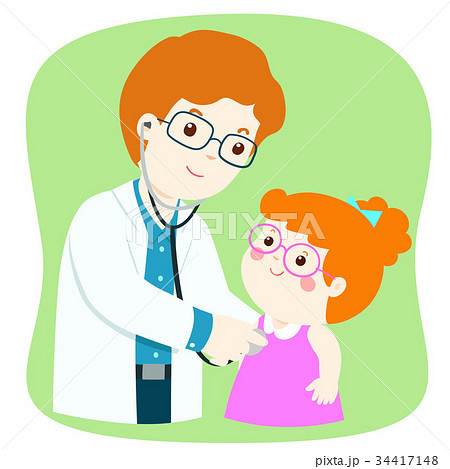 Little girl on medical check up with doctor. 34417148